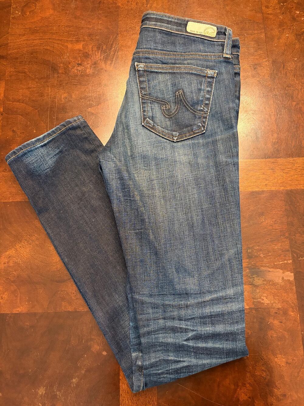 AG Adriano Goldschmied Dark Wash Skinny Straight Jeans 27R USA
